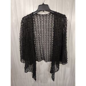 Women's Black Crochet Waterfall Cover Up Beach Cruise Comfort Travel
